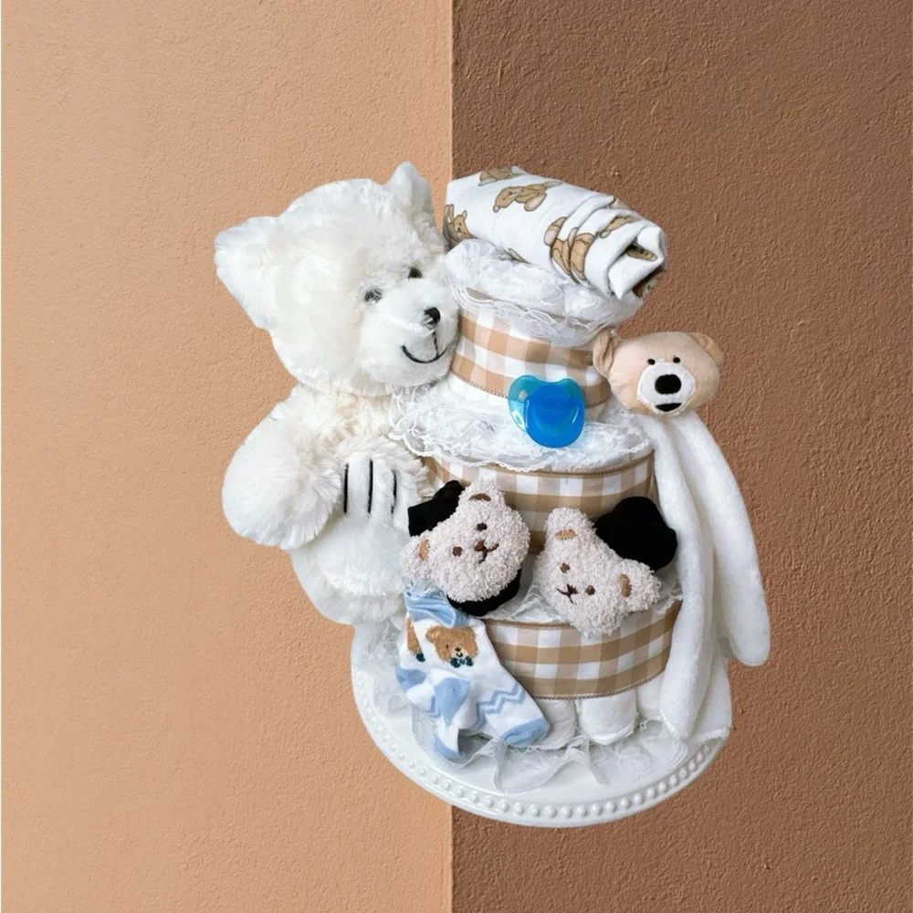 Teddy Bear Boy Diaper Cake, Baby Shower Gift